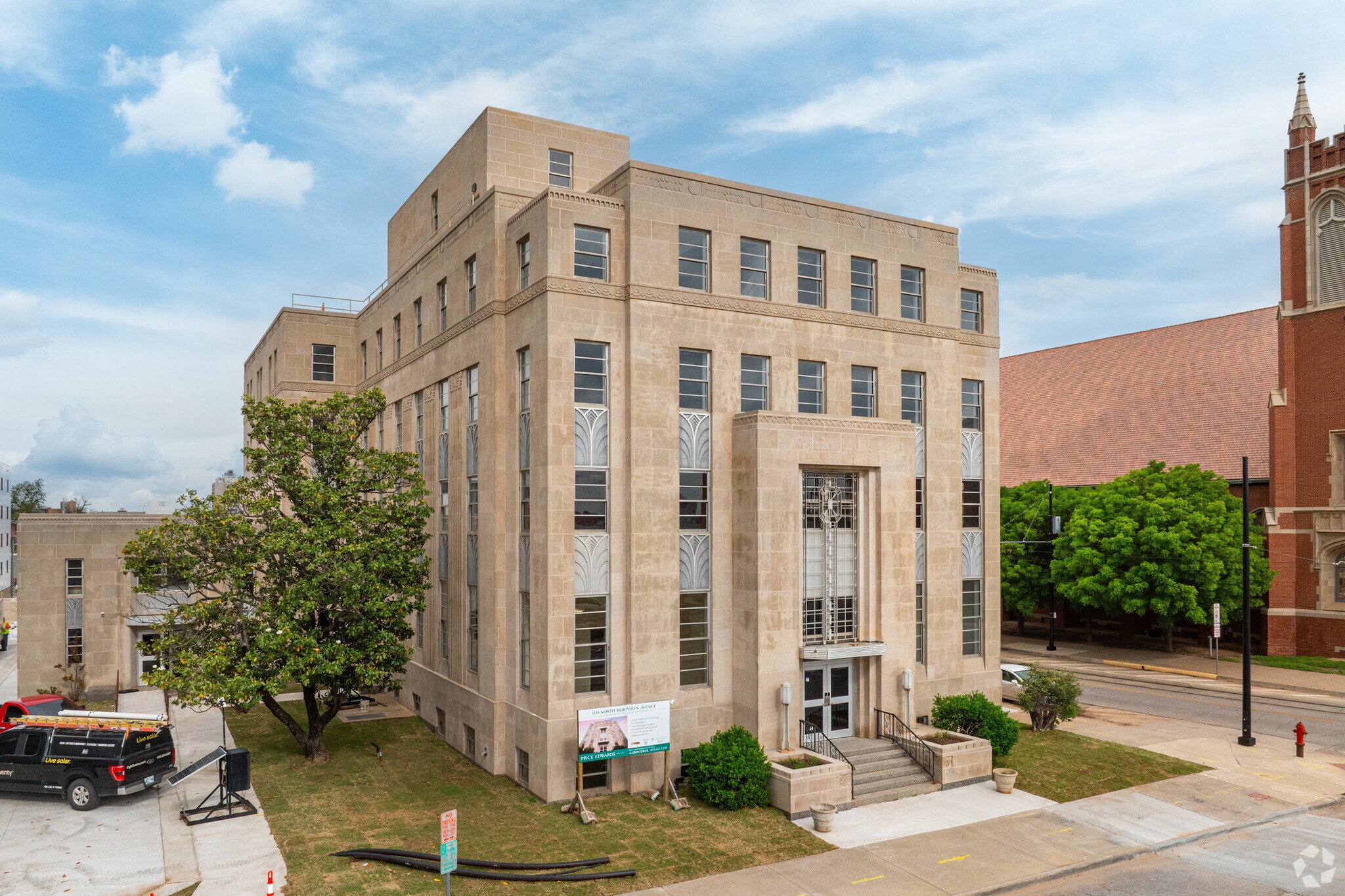 Restored 1949 Art Deco facade of 1141 N Robinson Avenue in Midtown Oklahoma City