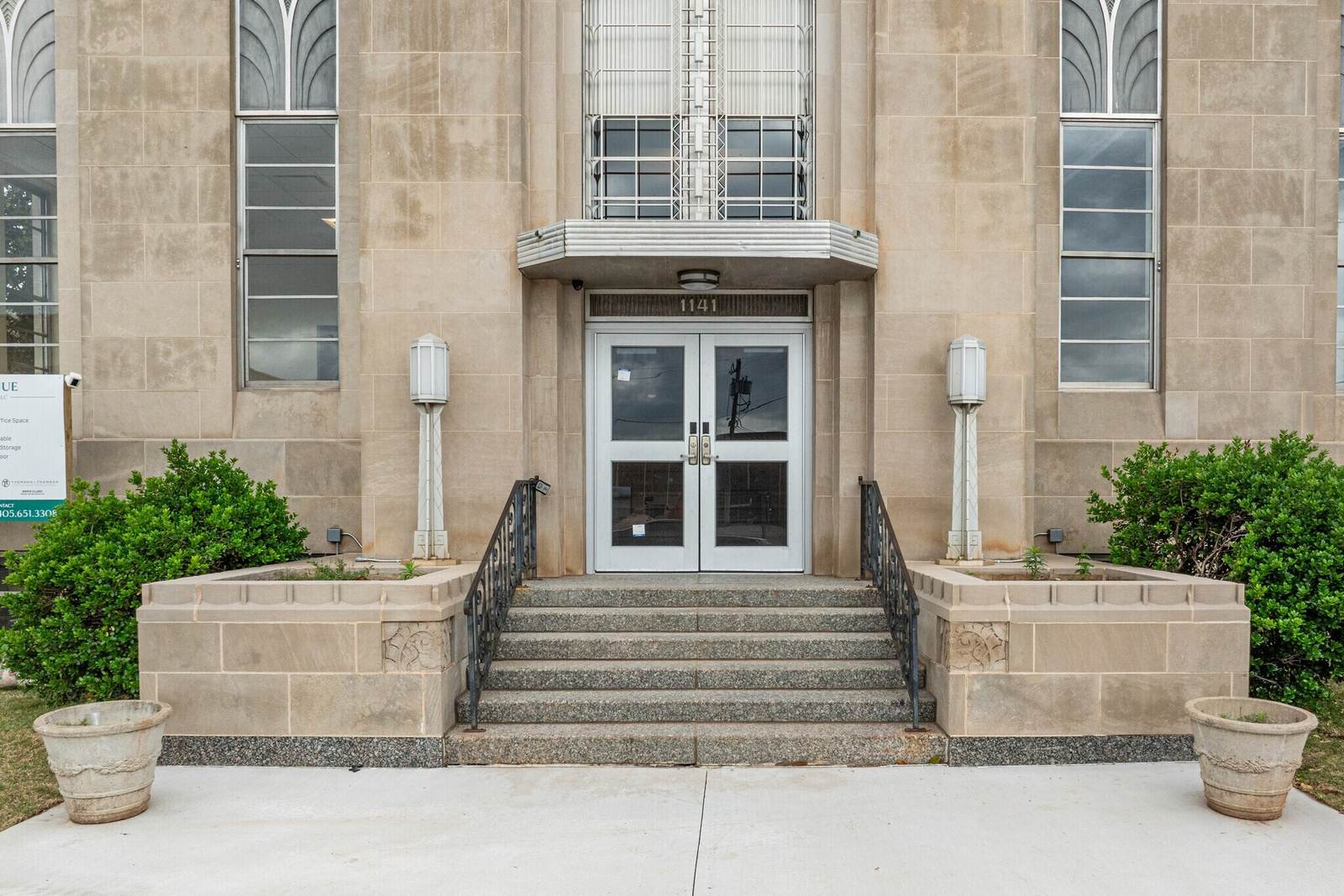 Art Deco entrance portal at 1141 N Robinson